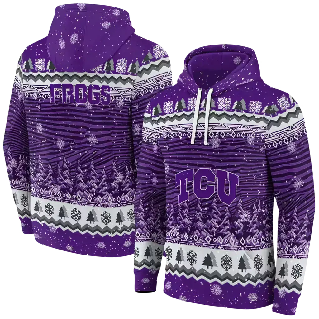 tcu horned frogs christmas trees purple hoodie fashion forward tcu horned frogs christmas trees purple hoodie fashion forward