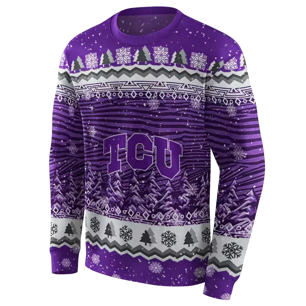 tcu horned frogs christmas trees purple hoodie new arrival tcu horned frogs christmas trees purple hoodie new arrival