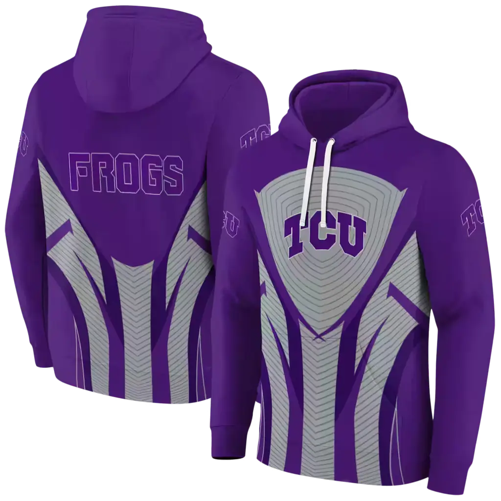 tcu horned frogs concentric lines purple black hoodie fashion forward tcu horned frogs concentric lines purple black hoodie fashion forward