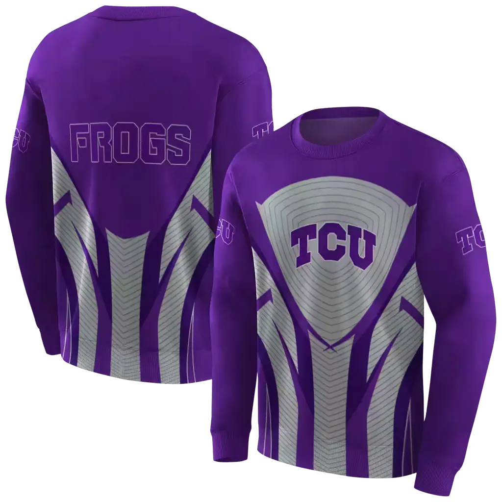 tcu horned frogs concentric lines purple black hoodie premium grade tcu horned frogs concentric lines purple black hoodie premium grade