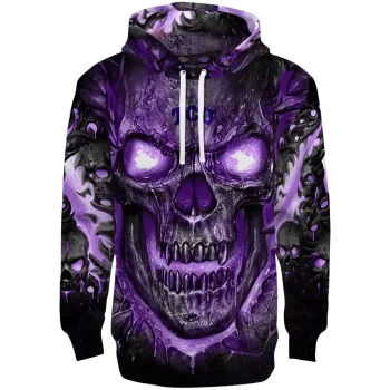 tcu horned frogs demonic skull purple black hoodie best selling