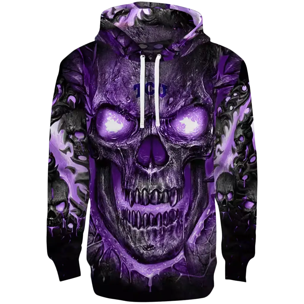 tcu horned frogs demonic skull purple black hoodie best selling tcu horned frogs demonic skull purple black hoodie best selling
