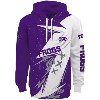 tcu horned frogs dynamic slash purple white hoodie best selling