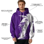 tcu horned frogs dynamic slash purple white hoodie best selling
