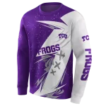 tcu horned frogs dynamic slash purple white hoodie best selling