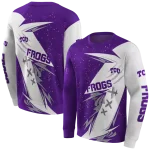 tcu horned frogs dynamic slash purple white hoodie best selling