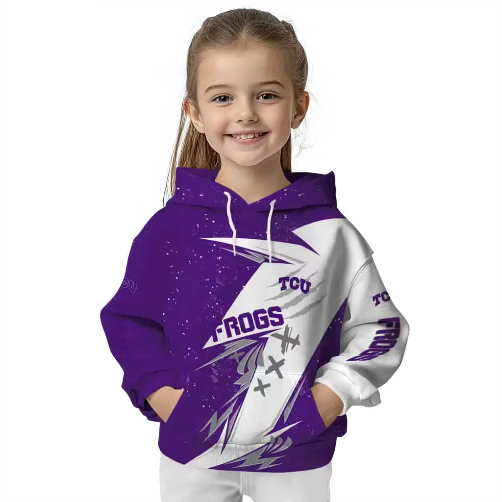tcu horned frogs dynamic slash purple white hoodie top rated tcu horned frogs dynamic slash purple white hoodie top rated