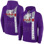 tcu horned frogs football heartbeat purple hoodie best selling