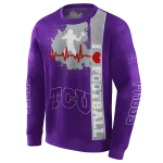 tcu horned frogs football heartbeat purple hoodie best selling