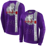 tcu horned frogs football heartbeat purple hoodie best selling