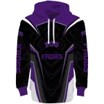 tcu horned frogs futuristic pattern purple black hoodie best selling