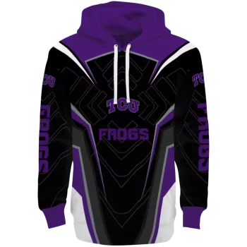 tcu horned frogs futuristic pattern purple black hoodie best selling