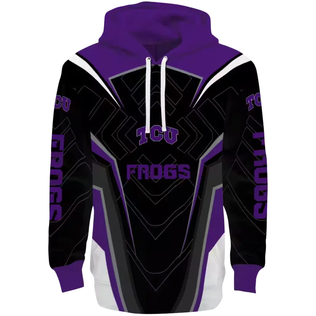 tcu horned frogs futuristic pattern purple black hoodie best selling tcu horned frogs futuristic pattern purple black hoodie best selling
