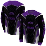 tcu horned frogs futuristic pattern purple black hoodie best selling