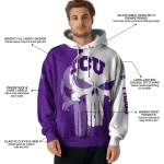 tcu horned frogs graphic punisher purple white hoodie best selling