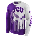 tcu horned frogs graphic punisher purple white hoodie best selling