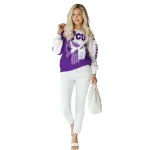 tcu horned frogs graphic punisher purple white hoodie best selling