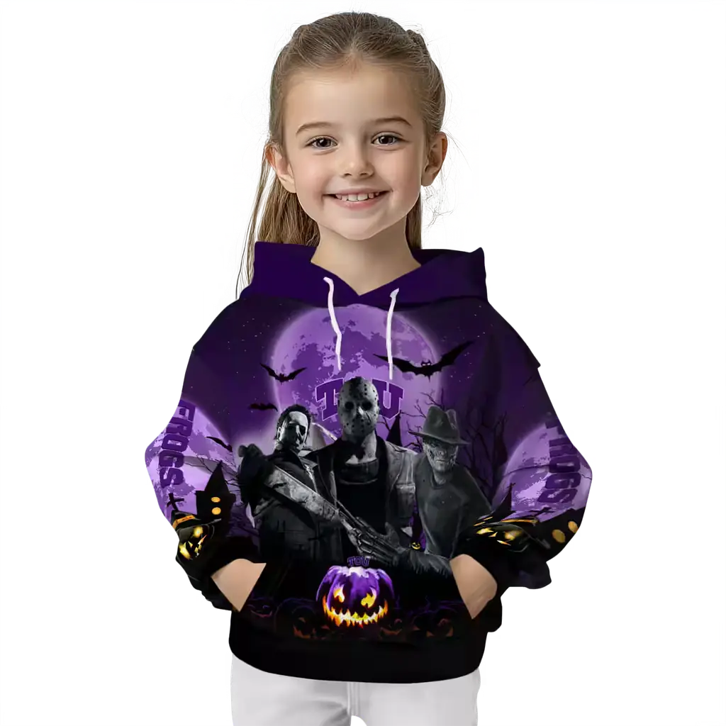 tcu horned frogs halloween vibes purple black hoodie top rated tcu horned frogs halloween vibes purple black hoodie top rated