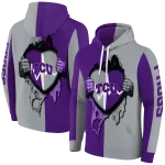 tcu horned frogs heartbeat graphic purple hoodie best selling