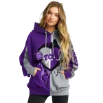 tcu horned frogs heartbeat graphic purple hoodie best selling