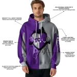 tcu horned frogs heartbeat graphic purple hoodie best selling