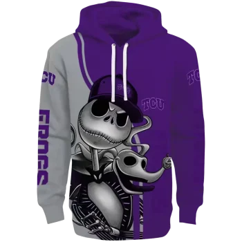 tcu horned frogs jack skellington purple hoodie best selling
