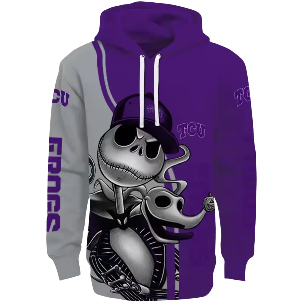 tcu horned frogs jack skellington purple hoodie best selling tcu horned frogs jack skellington purple hoodie best selling
