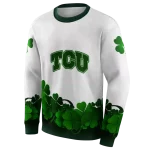 tcu horned frogs lucky motif white green hoodie best selling