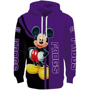 tcu horned frogs mickey mouse purple black hoodie best selling