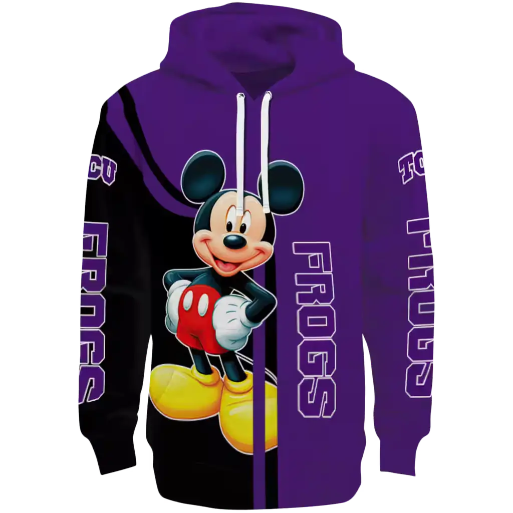 tcu horned frogs mickey mouse purple black hoodie best selling tcu horned frogs mickey mouse purple black hoodie best selling