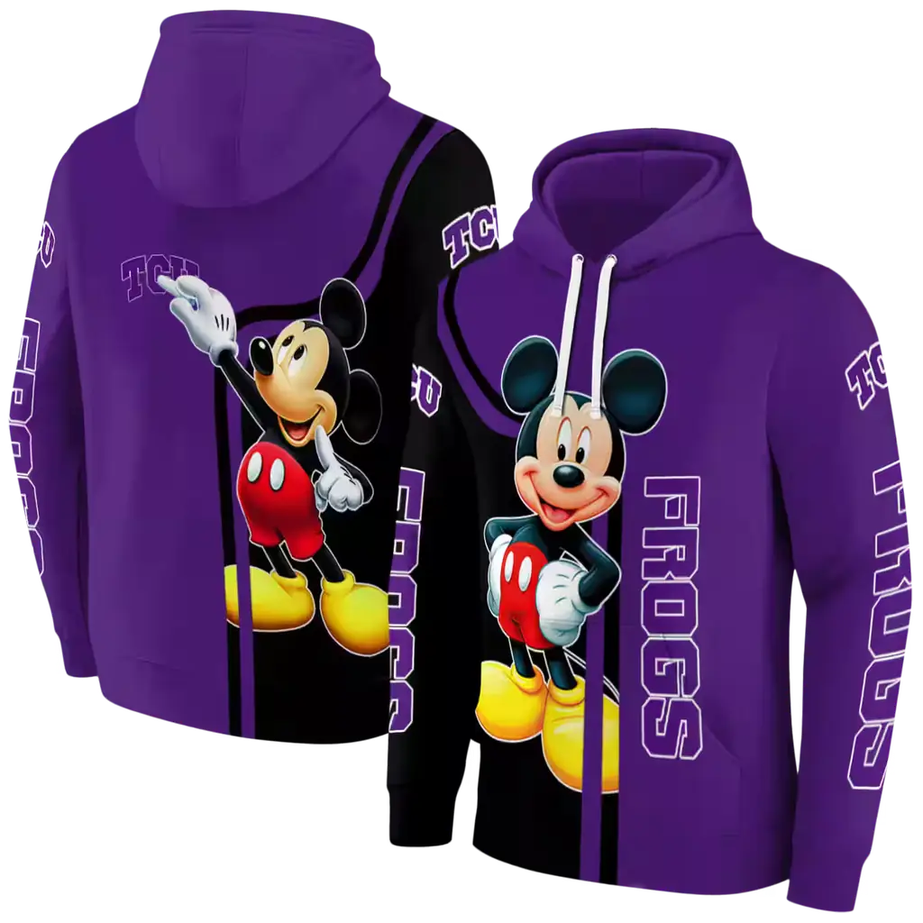 tcu horned frogs mickey mouse purple black hoodie fashion forward tcu horned frogs mickey mouse purple black hoodie fashion forward