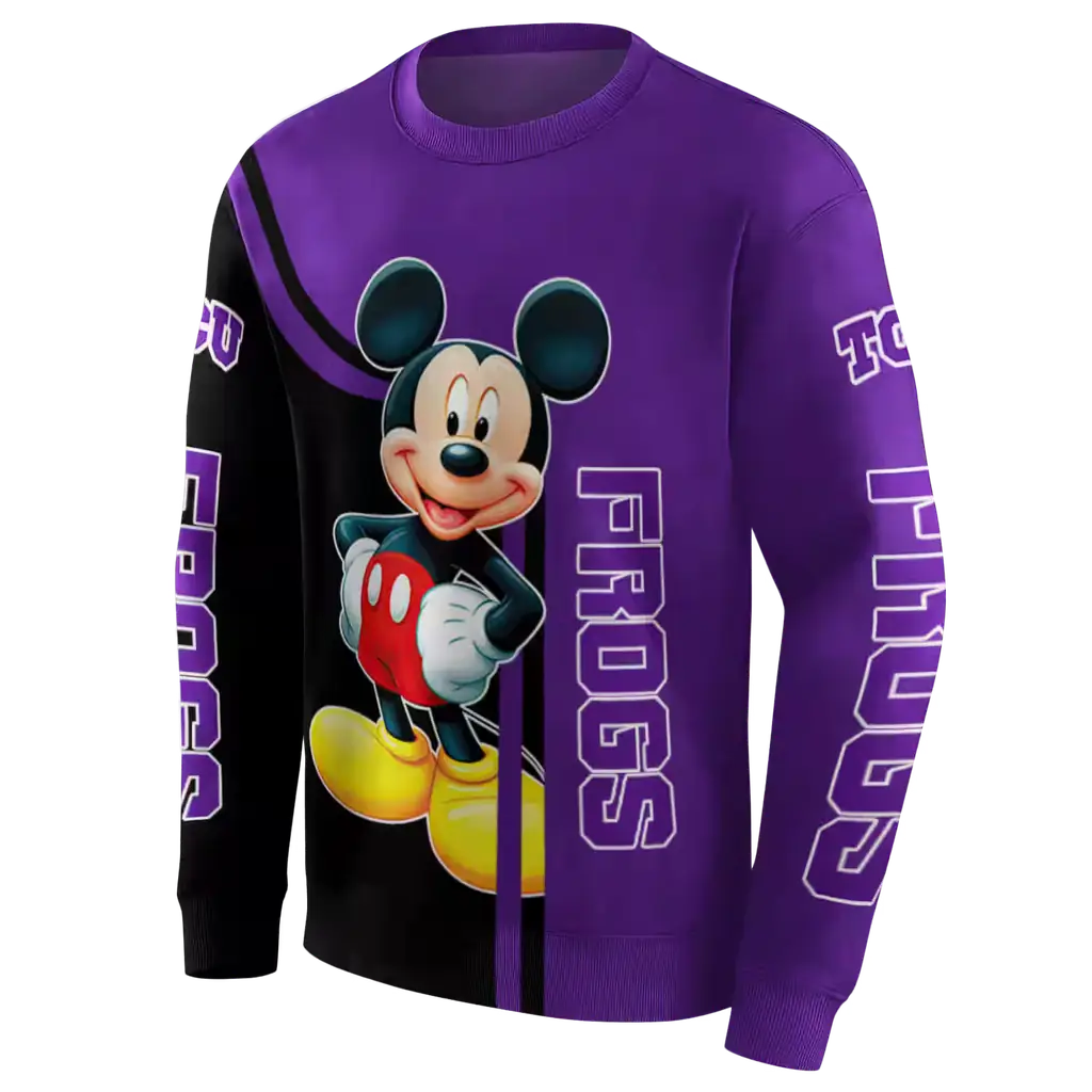 tcu horned frogs mickey mouse purple black hoodie new arrival tcu horned frogs mickey mouse purple black hoodie new arrival