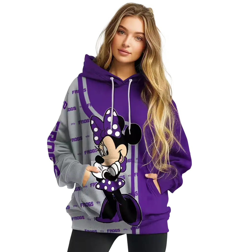 tcu horned frogs minnie mouse purple hoodie high quality tcu horned frogs minnie mouse purple hoodie high quality