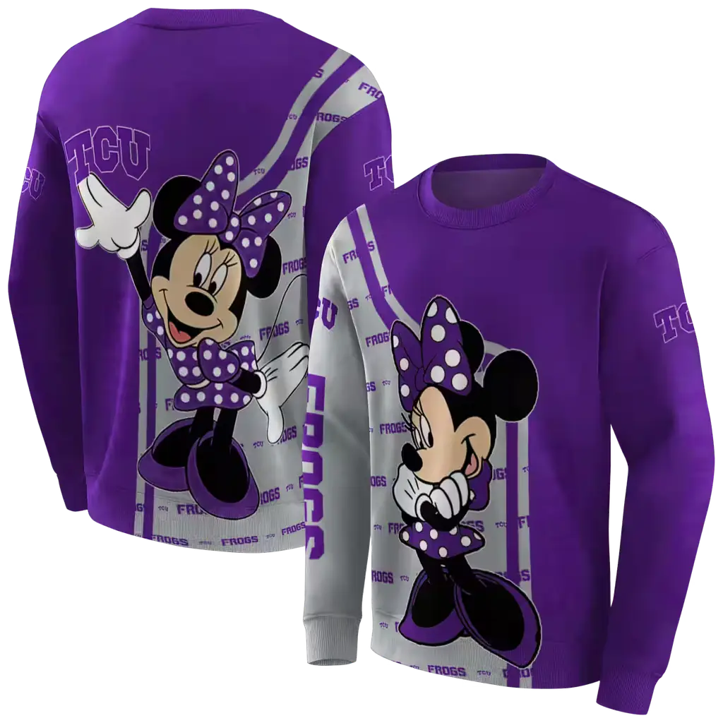 tcu horned frogs minnie mouse purple hoodie premium grade tcu horned frogs minnie mouse purple hoodie premium grade