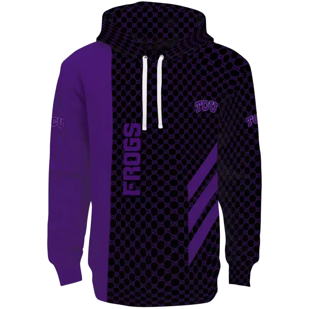 tcu horned frogs monogram pattern purple hoodie best selling tcu horned frogs monogram pattern purple hoodie best selling