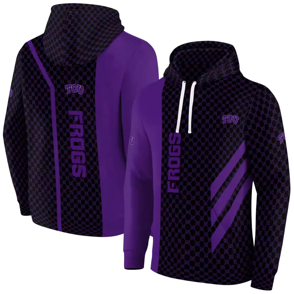 tcu horned frogs monogram pattern purple hoodie fashion forward tcu horned frogs monogram pattern purple hoodie fashion forward