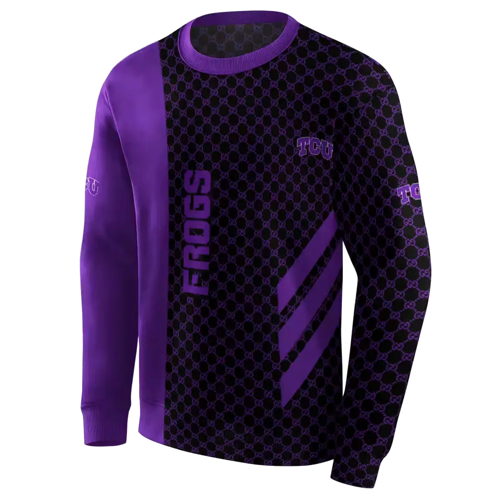tcu horned frogs monogram pattern purple hoodie new arrival tcu horned frogs monogram pattern purple hoodie new arrival