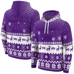 tcu horned frogs reindeer motif purple hoodie best selling