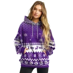 tcu horned frogs reindeer motif purple hoodie best selling