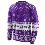 tcu horned frogs reindeer motif purple hoodie best selling