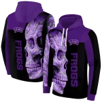 tcu horned frogs skull motif purple black hoodie best selling