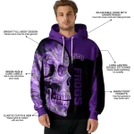 tcu horned frogs skull motif purple black hoodie best selling