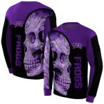 tcu horned frogs skull motif purple black hoodie best selling