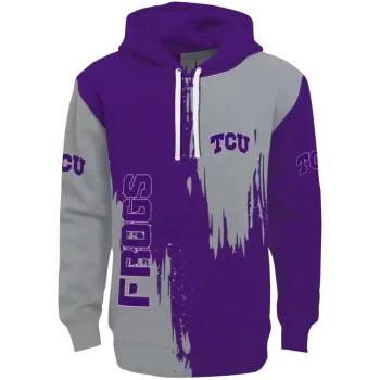 tcu horned frogs splatter effect purple hoodie best selling