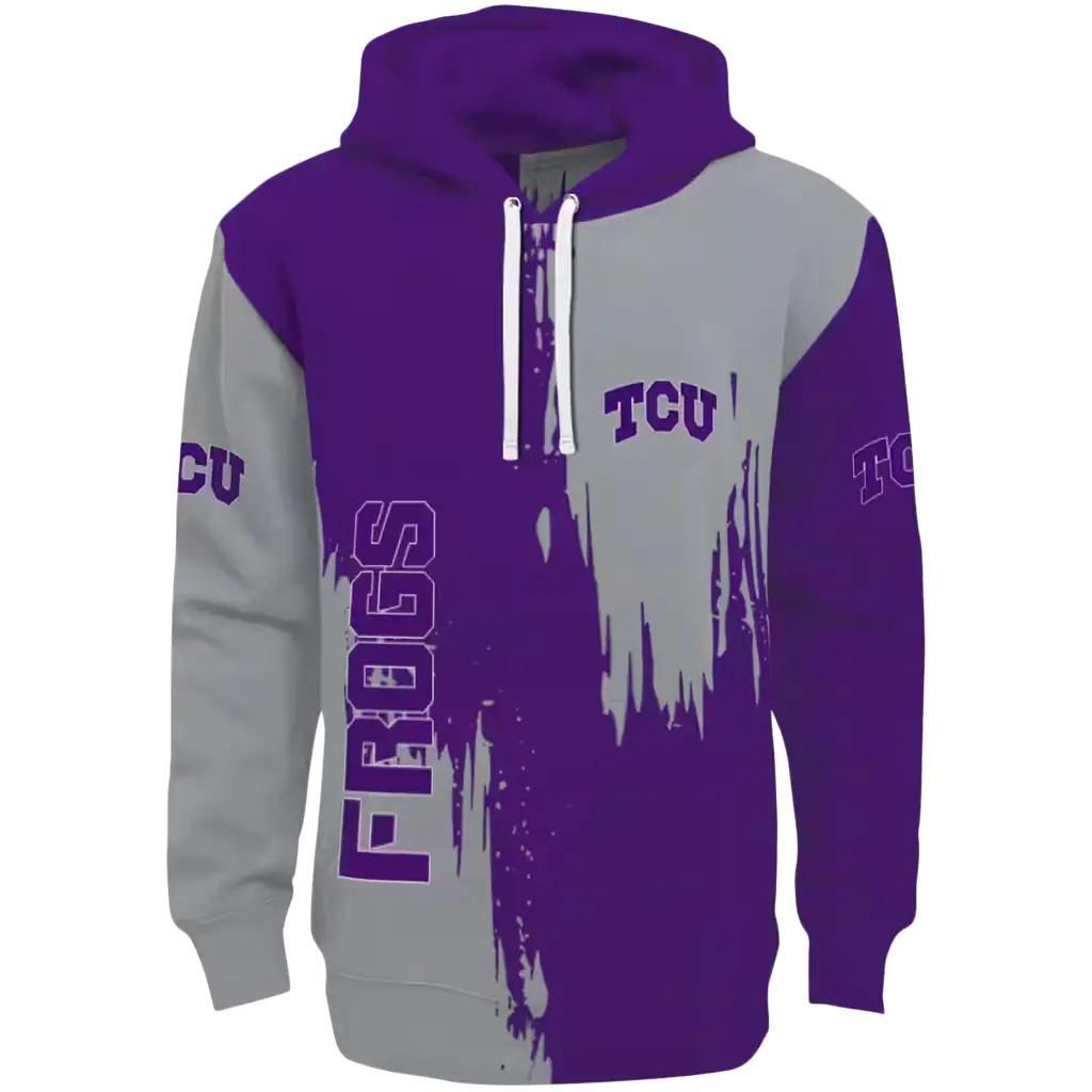 tcu horned frogs splatter effect purple hoodie best selling tcu horned frogs splatter effect purple hoodie best selling
