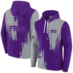 tcu horned frogs splatter effect purple hoodie best selling