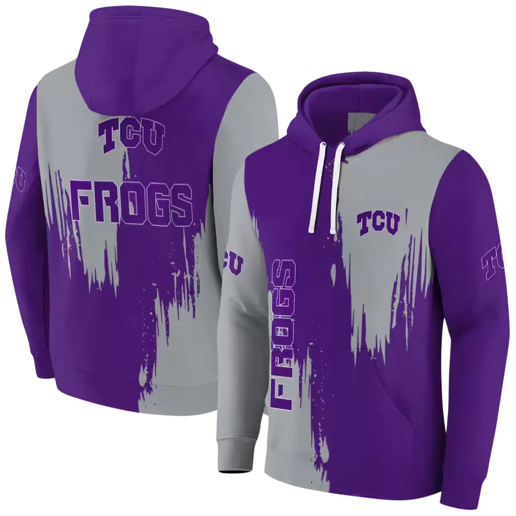 tcu horned frogs splatter effect purple hoodie fashion forward tcu horned frogs splatter effect purple hoodie fashion forward