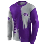 tcu horned frogs splatter effect purple hoodie best selling