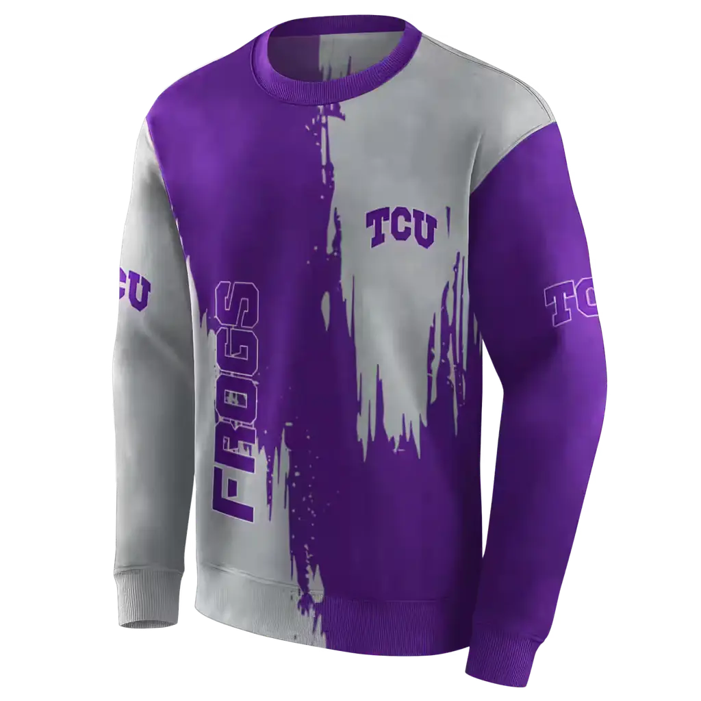 tcu horned frogs splatter effect purple hoodie new arrival tcu horned frogs splatter effect purple hoodie new arrival