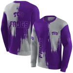 tcu horned frogs splatter effect purple hoodie best selling